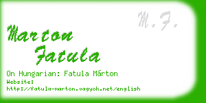 marton fatula business card